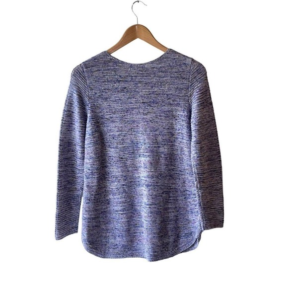 NIC + Zoe Size M Purple Space Dyed Textured Knit Linen Blend Sweater - Picture 4 of 7